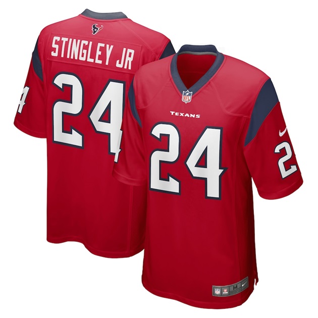 mens nike derek stingley jr red houston texans player game jersey